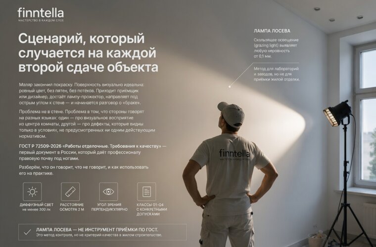 Стены под лампу Лосева: ГОСТ Р 72509-2026 и реальные нормы приёмки