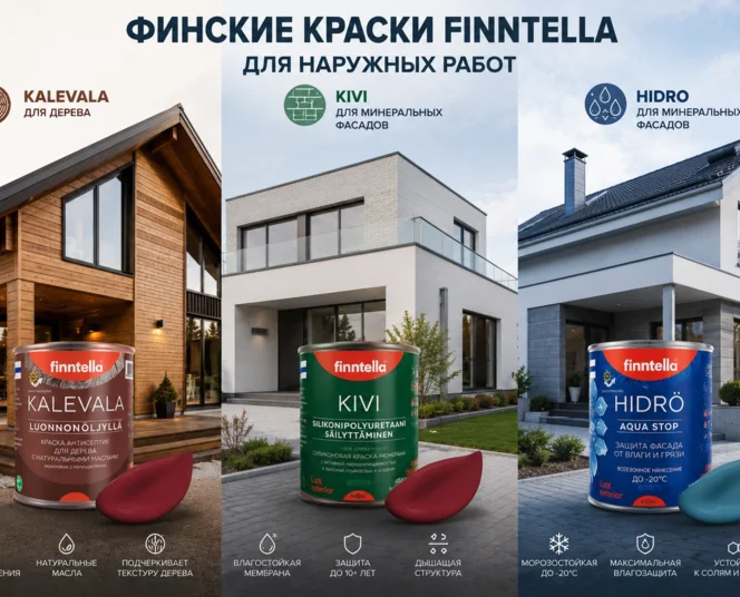 Фасадная краска финская — влагостойкая, морозостойкая, для наружных работ