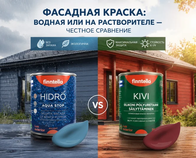 Фасадная краска: водная или на растворителе — честное сравнение