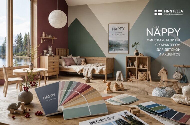 Коллекция NÄPPY — финская палитра с характером для детской и акцентов